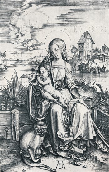 'Virgin and Child with a Monkey', 1506 (1906). Artist: Albrecht Durer.