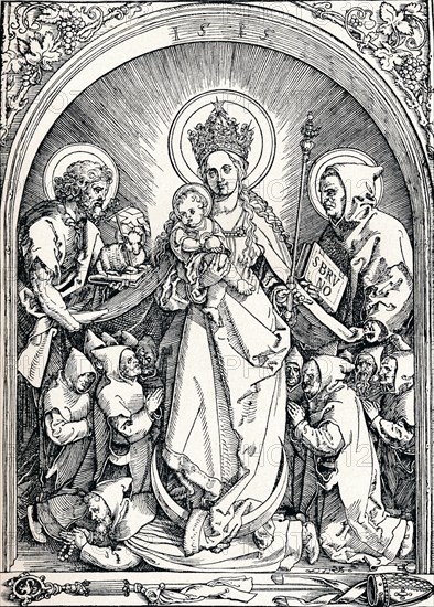 'The Madonna with the Carthusian Friars, St John the Baptist and St Bruno', 1515 (1906).  Artist: Albrecht Durer.