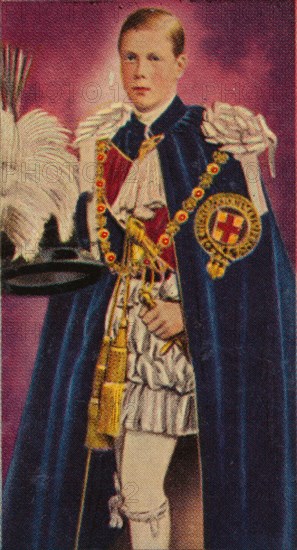 The Prince of Wales at his investiture as a Knight of the Garter, 1911 (1935). Artist: Unknown.