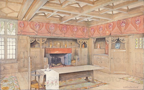 'Scheme for the decoration of a dining-room', c1900. Artist: Mackay Hugh Baillie Scott.