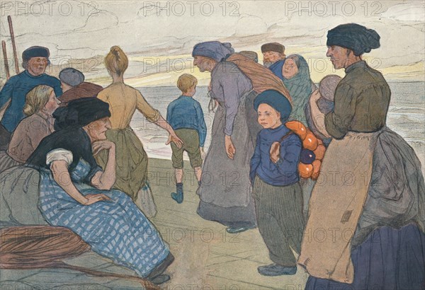 'Yorkshire Fisherfolk', c1900. Artist: Ethel Kate Burgess.