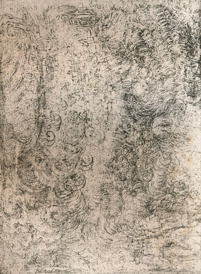 Charcoal Drawing, representing a Deluge, from the Royal Library, Windsor Castle, 1883. Artist: Leonardo da Vinci.