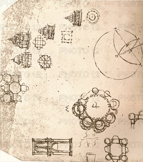 Drawing of ecclesiastical architecture, c1472-c1519 (1883). Artist: Leonardo da Vinci.