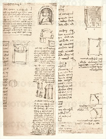 Two architectural drawings, c1472-c1519 (1883). Artist: Leonardo da Vinci.