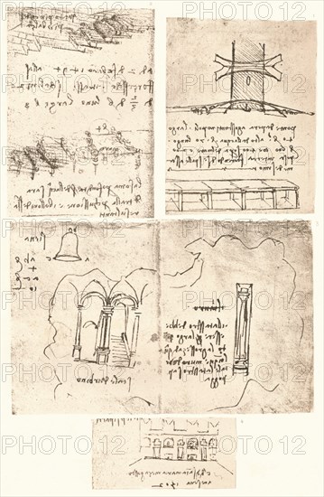 Four topographical drawings, c1472-c1519 (1883). Artist: Leonardo da Vinci.