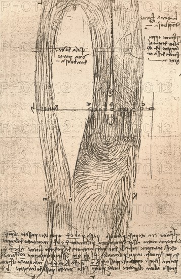 Sketch map of the Loire at Amboise, France, c1472-c1519 (1883). Artist: Leonardo da Vinci.