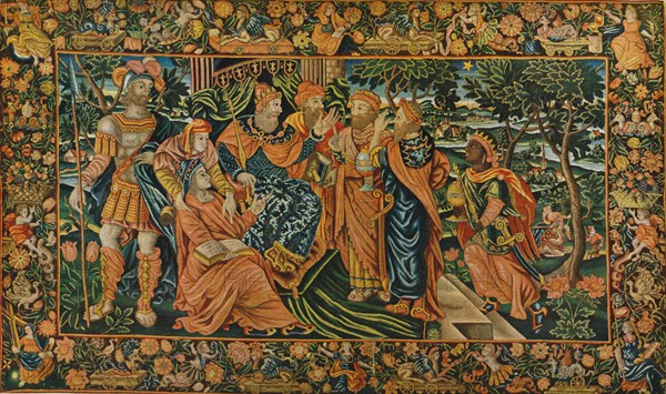 'Visit of the Magi to Herod: Elizabethan Petit-Point Panel', c16th century. Artist: Unknown.