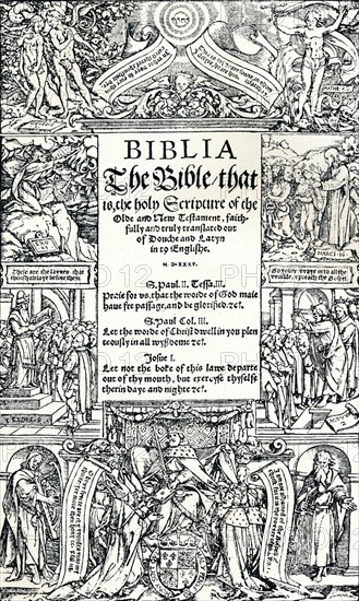 'Title-Page of Coverdale's English Bible', 1535. Artist: Hans Holbein the Younger.