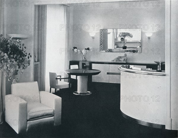 'Bar corner of a dining room designed by Jacques Adnet', c1940. Artist: Unknown.