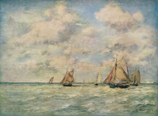 'Sortie Des Barques A Trouville', 19th century. Artist: Eugene Louis Boudin.