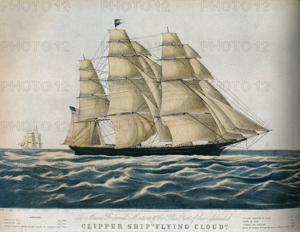 'Clipper Ship: Flying Cloud', 1852. Artist: E Brown Jr.