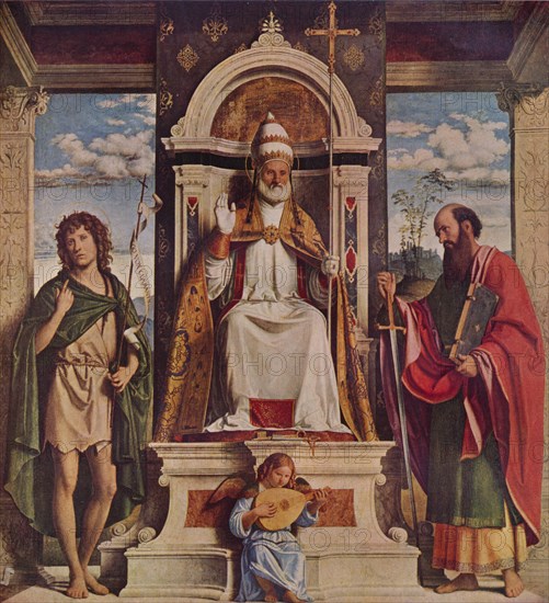 'Saint Peter enthroned with Saints, John the Baptist and Saint Paul', c1516. Artist: Giovanni Battista Cima da Conegliano.