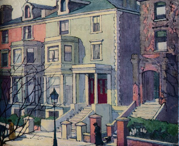 'Houses in Sunlight, Hampstead', c20th century. Artist: Robert Polhill Bevan.