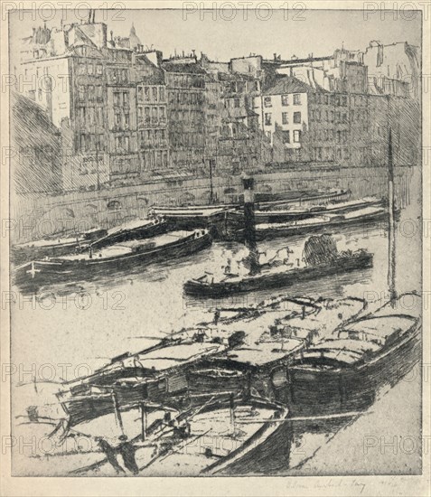 'Quai des Grands Augustins', 1915. Artist: William A Levy.