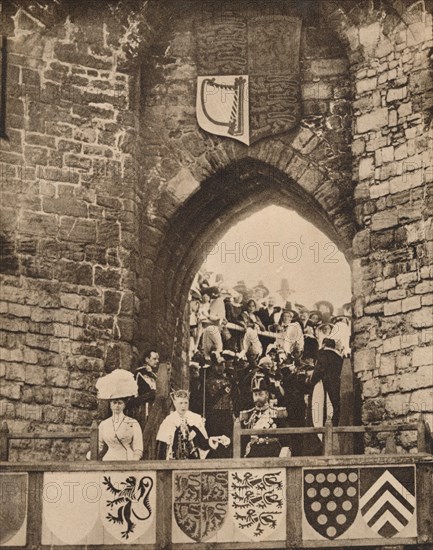 The investiture of the Prince of Wales at Caernarvon Castle, 13 July 1911 (1935). Artist: Unknown.