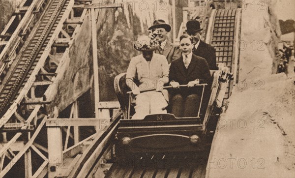 Prince George and Princess Mary at the opening of Earls Court Exhibition, London, 1913 (1935).  Artist: Unknown.