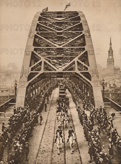 Opening of the new Tyne Bridge by King George V, Newcastle-upon-Tyne, 10 October 1928 (1935). Artist: Unknown.