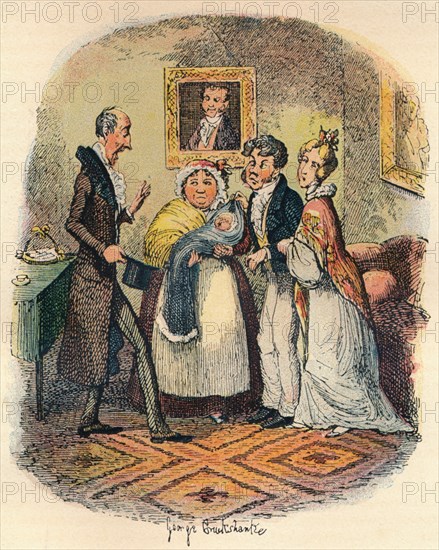 'Bloomsbury Christening', c1900. Artist: George Cruikshank.