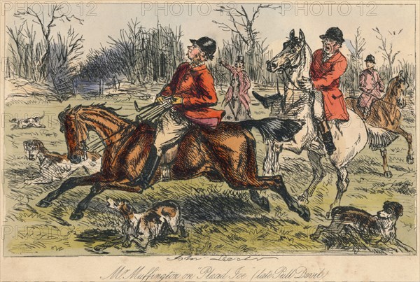 'Mr Muffington on Placid Joe (late Pull Devil)', 1865. Artist: John Leech.