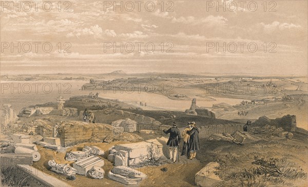 'Sebastopol from Old Chersonese and Ancient Church of St Vladimir', 1856. Artists: William Simpson, E Walker.