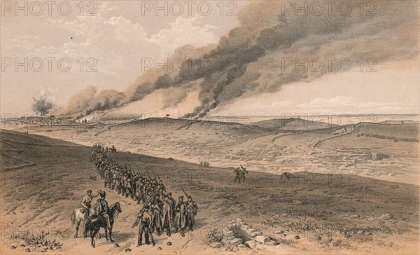 'Redan and Advanced Trenches of British Right Attack', 1856. Artist: Thomas Picken.