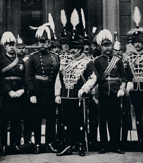 The future King Edward VIIand officers of the Queen's Own Oxfordshire Hussars, 1897 (1911). Creator: Hills and Saunders.