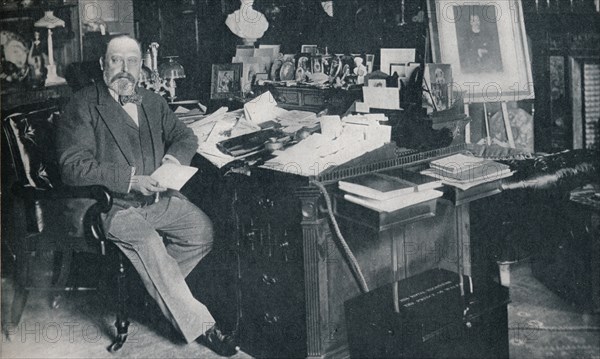 King Edward VII in his study at Marlborough House, London, c1904 (1911). Artist: Russell & Sons.