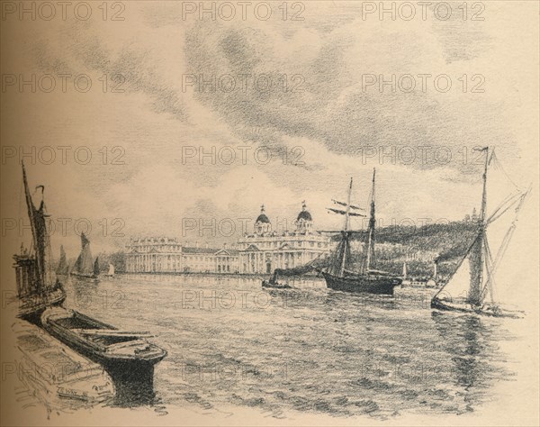 'Greenwich Palace From The River', 1902. Artist: Thomas Robert Way.