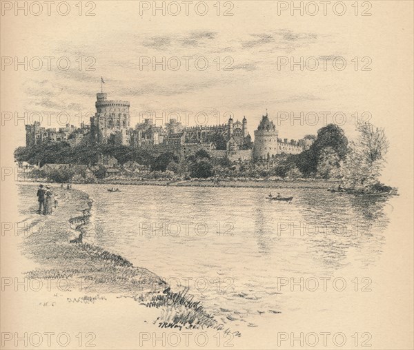 'Windsor Castle From The River', 1902. Artist: Thomas Robert Way.