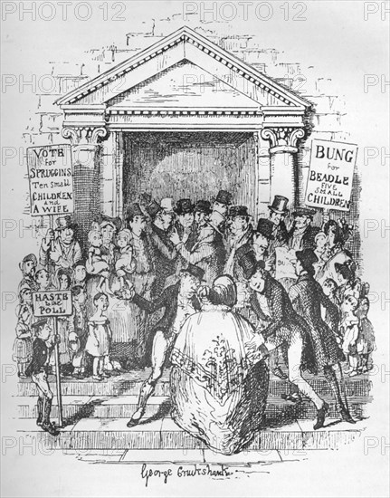 'The Election for Beadle', c1900. Artist: George Cruikshank.