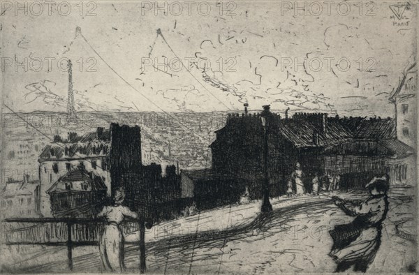 'Kite-Flyers, Montmartre', 1915. Artist: Vaughan Trowbridge.