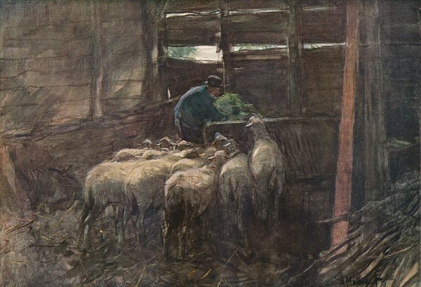 'Interior of a Barn', 19th century. Artist: Anton Mauve.