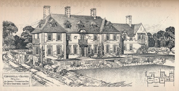 'Conkwell Grange, Wilts. E. Guy Dawber, Architect', c1907. Artist: Edward Guy Dawber.
