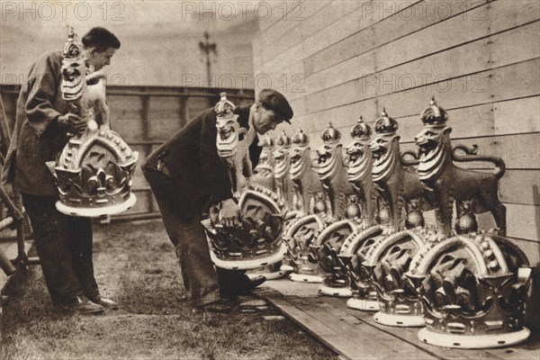 'Gilded Crowns for the Mall', 1937. Artist: Unknown.