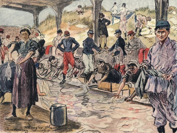 'Washing for the Soldiers, Douarnenex', 1915. Artist: William Douglas Almond.