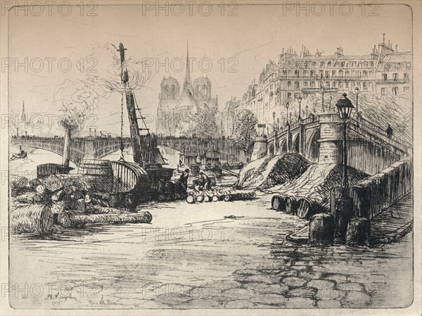 'Notre-Dame and the Quai de Bethune', 1915. Artist: AR Kempken.