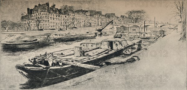 'Quai des Celestins', 1915. Artist: Edgar Chahine.