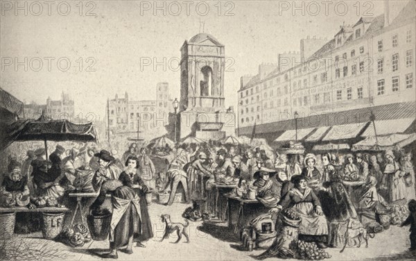 'The Marché des Innocents', 1915. Artist: Leopold Flameng.