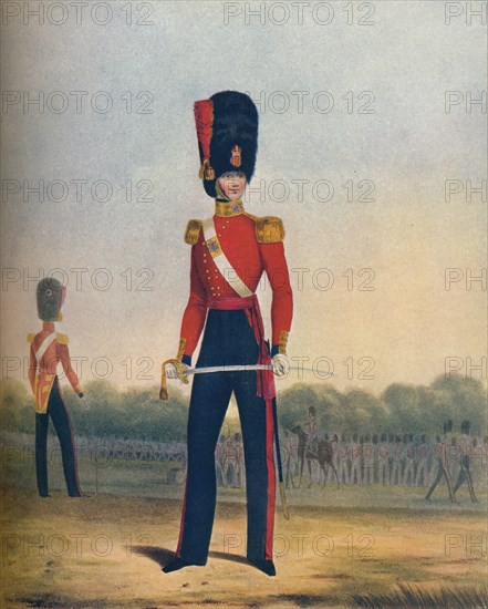 'Officer of the Coldstream Guards (winter dress)', 19th century (1909). Artists: Ralph Nevill, L Mansion, S Eschauzier.