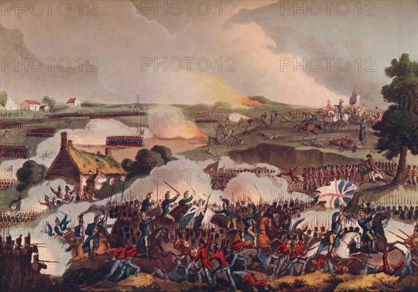 'The Centre of the British Army in Action at the Battle of Waterloo', 19th century (1909). Artist: Thomas Sutherland.