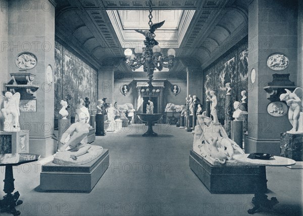 'Statuary Gallery, Chatsworth House', c1903. Artist: Pawson & Brailsford.