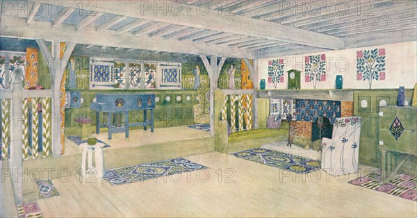 'Music Room in a House at Crowborough', c1902. Artist: Mackay Hugh Baillie Scott.