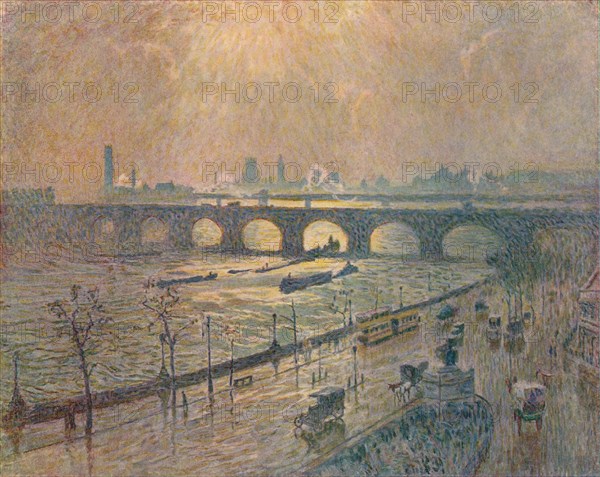 'Waterloo Bridge - A Rainy Day', c1917. Artist: Emile Claus.