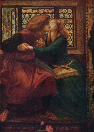 'Paolo and Francesca da Rimini (detail)', 1855. Artist: Dante Gabriel Rossetti.