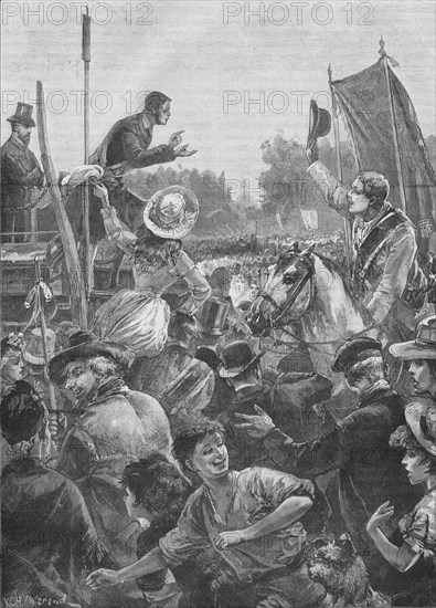 Reform demonstration in Hyde Park, London, 19th century (1906). Artist: Unknown.