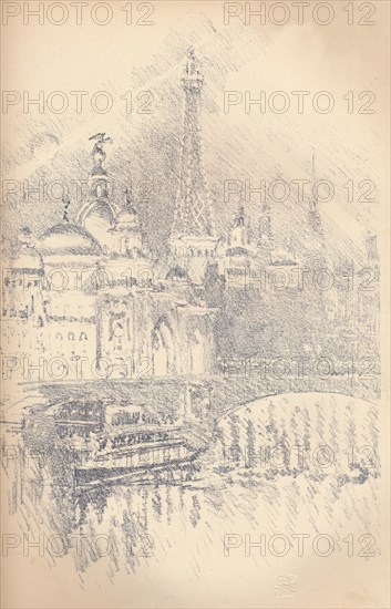 'Early Evening Effect, Paris Exhibition', 1901. Artist: Joseph Pennell.