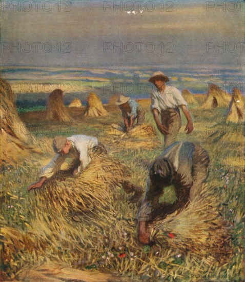 'Tying the Sheaves', 1902, (1923). Artist: George Clausen.