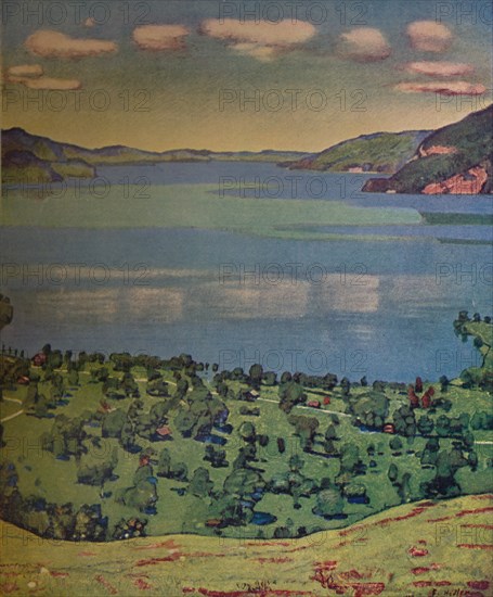 'The Lake of Thun, from Leissigen', c1910.  Artist: Ferdinand Hodler.