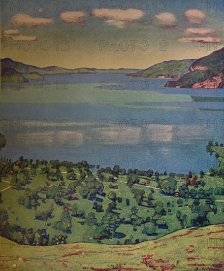 'The Lake of Thun, from Leissigen', c1910. Artist: Ferdinand Hodler.