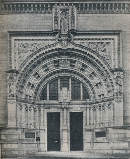 'Main Entrance, Victoria and Albert Museum, With Sculpture by Alfred Drury', c1909. Creator: Unknown.